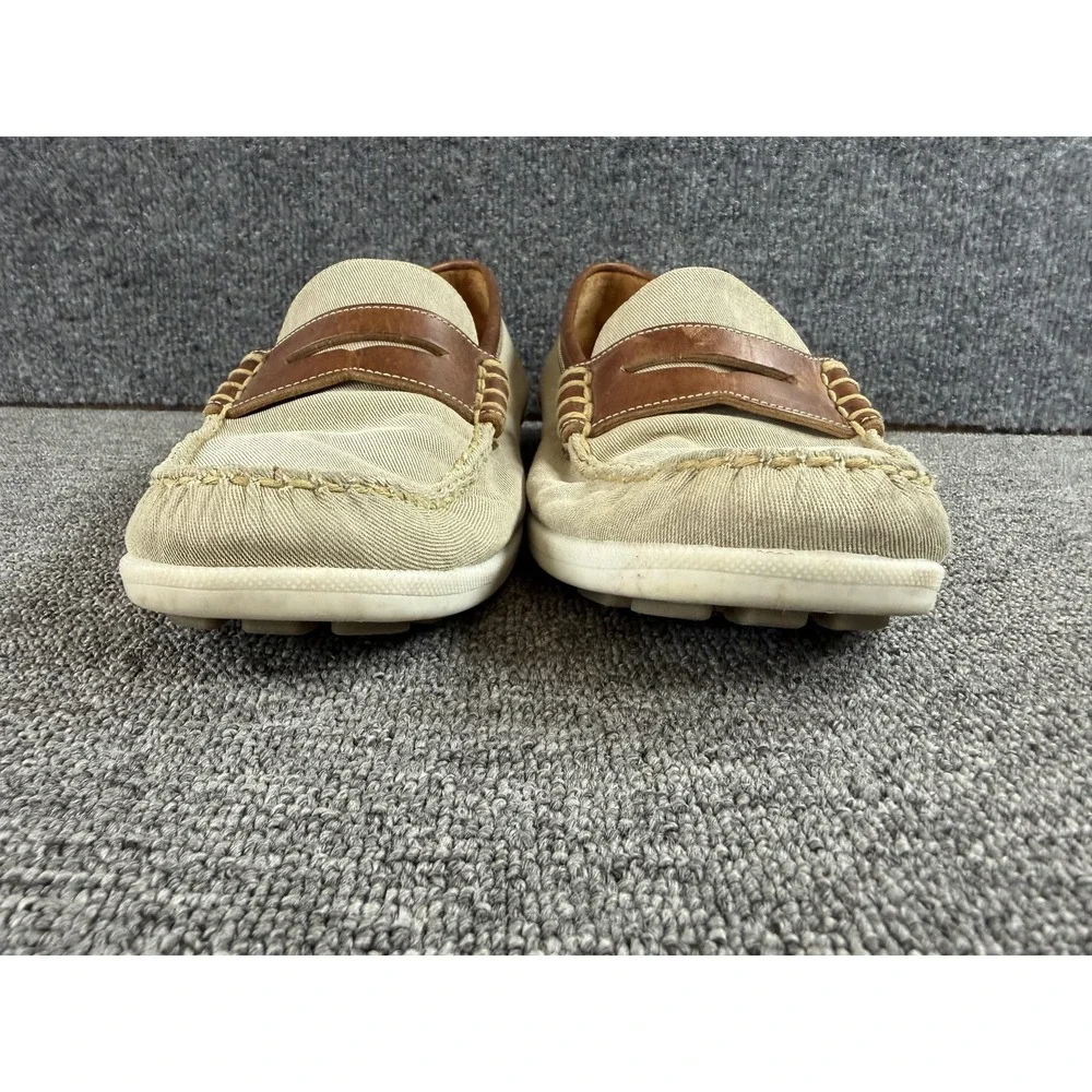 Alan Payne Canvas Loafers Shoes Mens 10.5 Beige Brown Cannes Made Brazil Casual